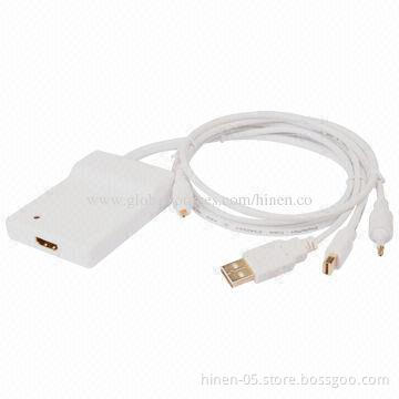 Mini DisplayPort + USB Audio to HDMI Adapter, Supports HDMI Resolution of Up to 1,080P